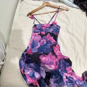 Purple multicolor butterfly maxi dress